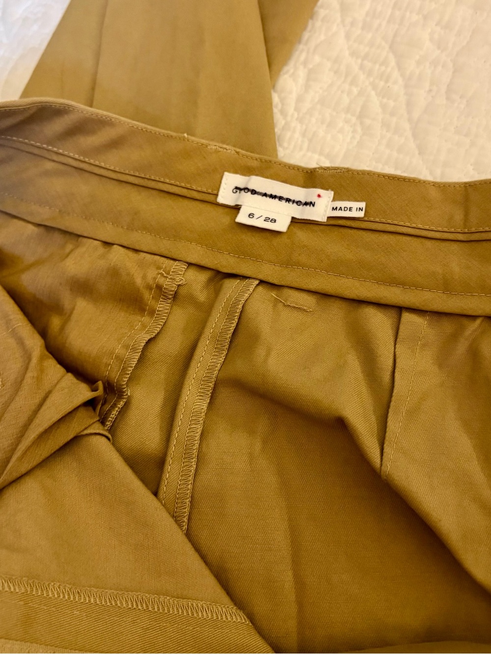 NWT New! Good American 90’s pleated khaki trousers cotton pants 6/28 - Picture 10 of 10